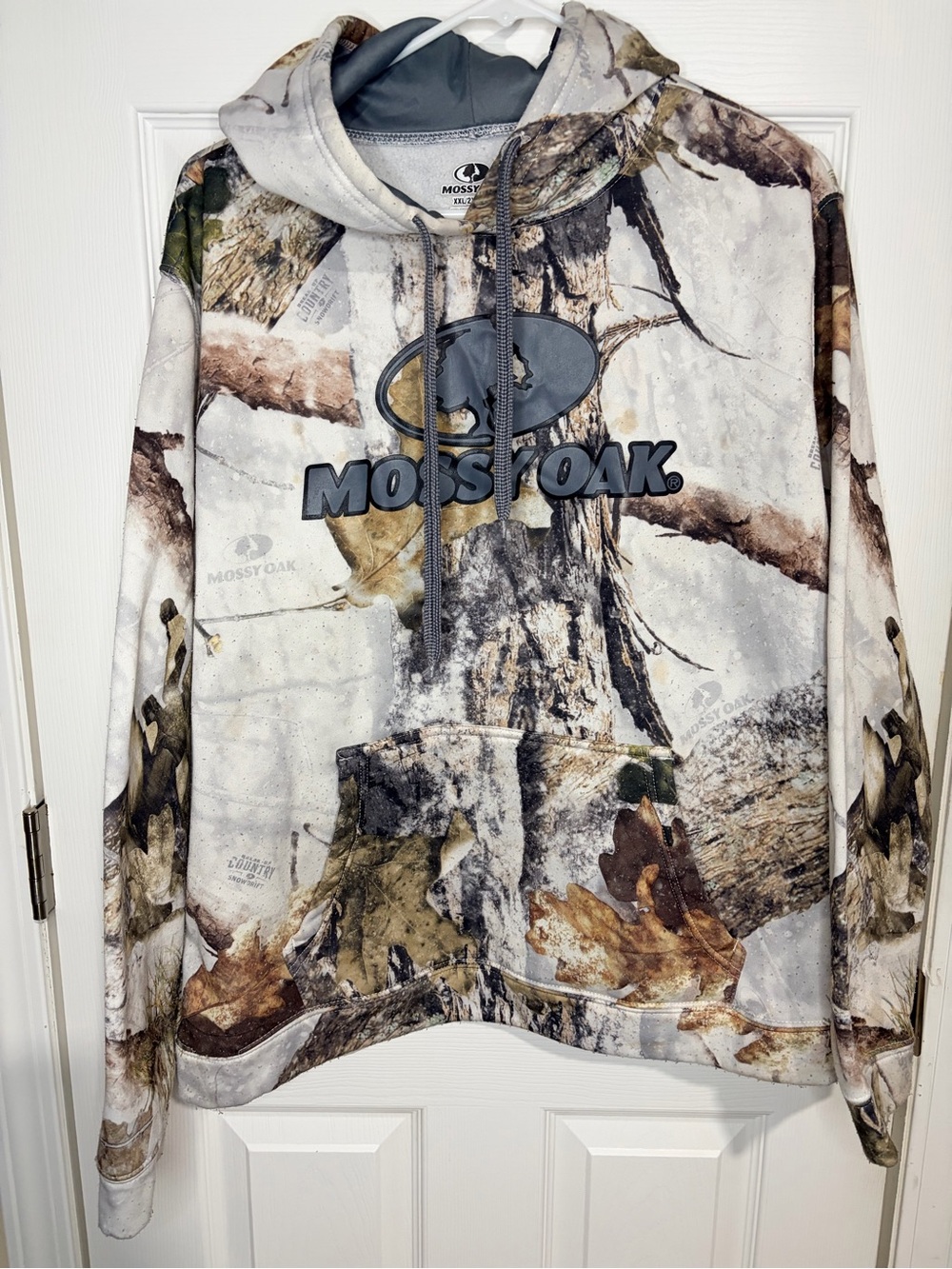 Mossy Oak Men's Camo Hoodie Sweatshirt - White/Gray Camo